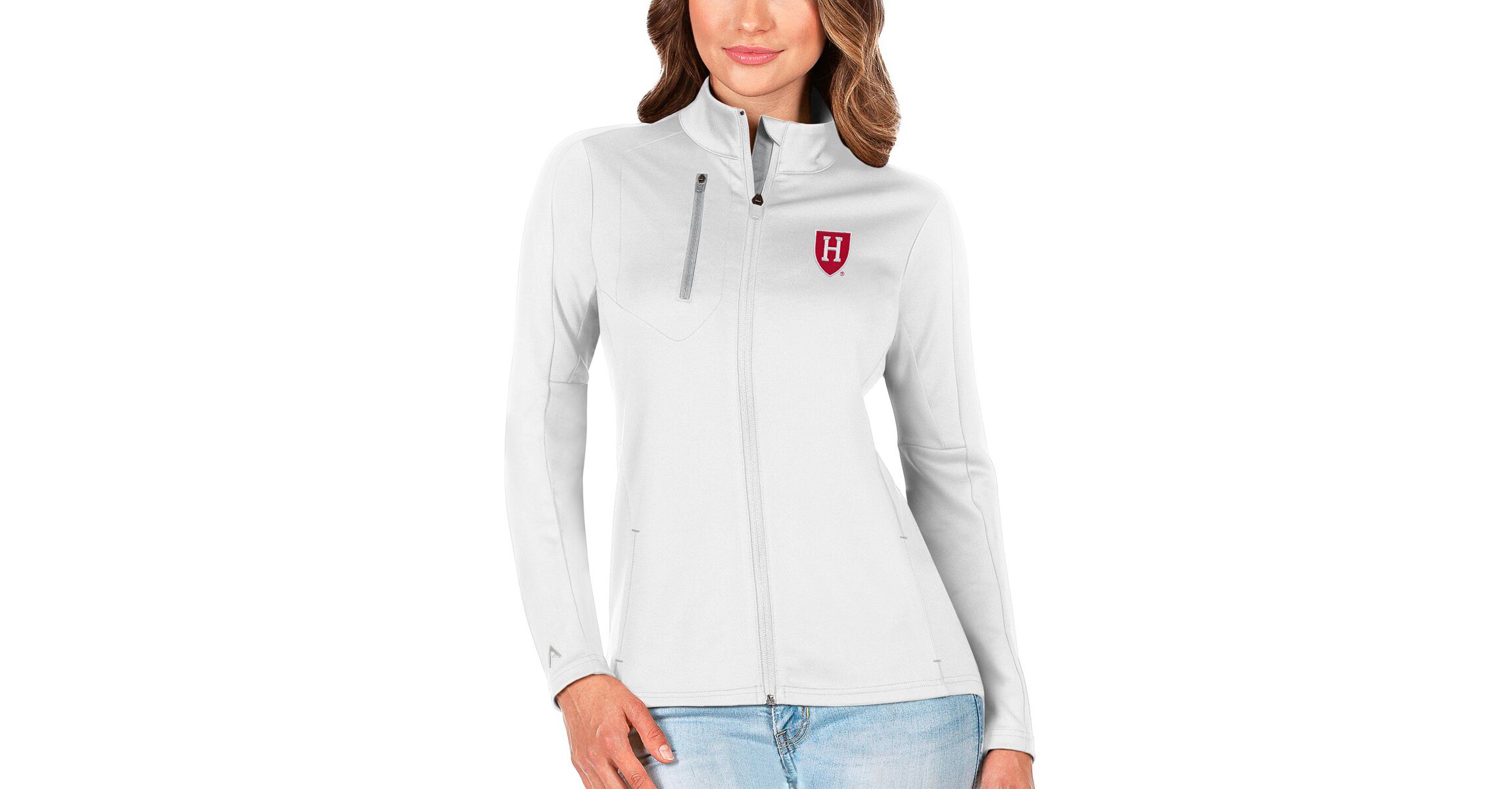 Harvard Crimson NCAA White/Silver Harvard Generation Full-Zip Jacket