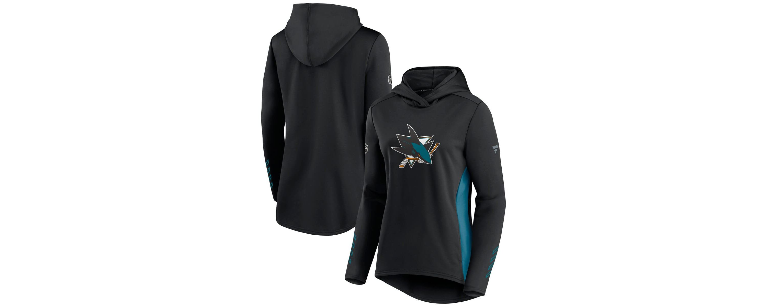 NHL Black/Teal San Jose Sharks Authentic Pro Locker Room Pullover Hoodie