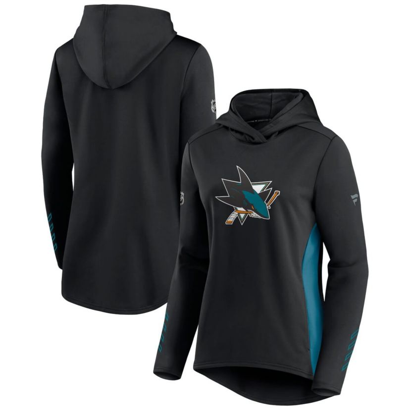 NHL Black/Teal San Jose Sharks Authentic Pro Locker Room Pullover Hoodie