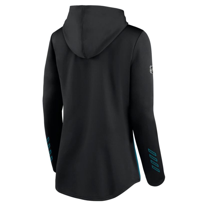 NHL Black/Teal San Jose Sharks Authentic Pro Locker Room Pullover Hoodie