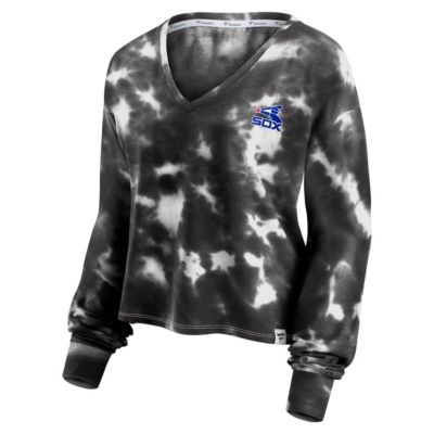 Chicago White Sox MLB Fanatics Tie-Dye V-Neck Pullover Cropped Tee