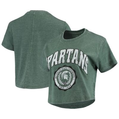 NCAA Michigan State Spartans Edith Vintage Burnout Crop T-Shirt