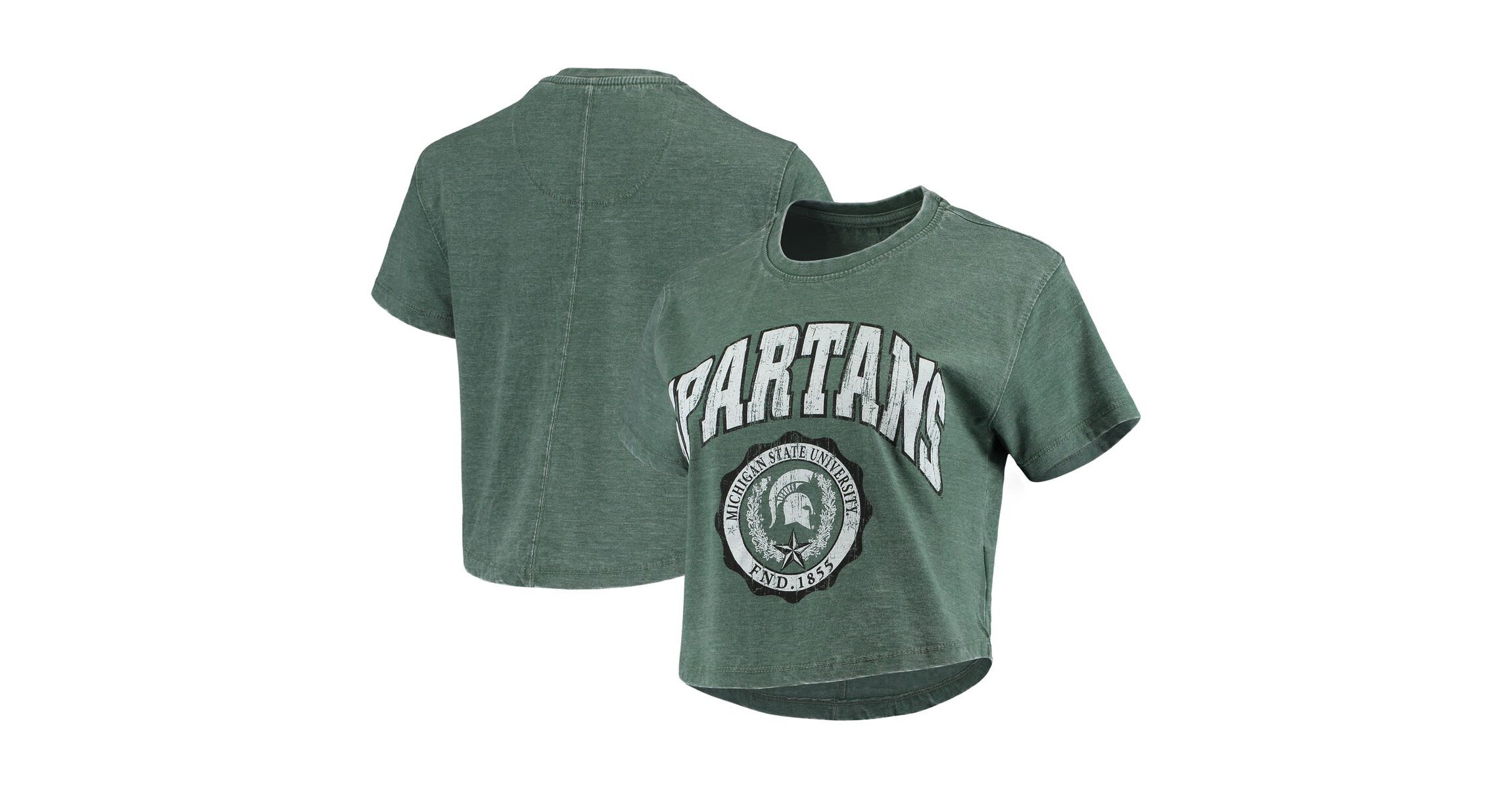 NCAA Michigan State Spartans Edith Vintage Burnout Crop T-Shirt