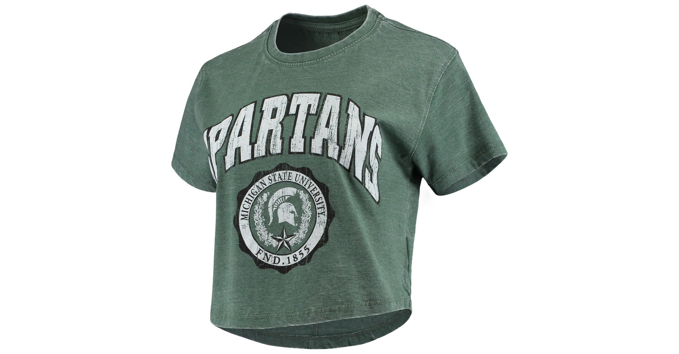NCAA Michigan State Spartans Edith Vintage Burnout Crop T-Shirt