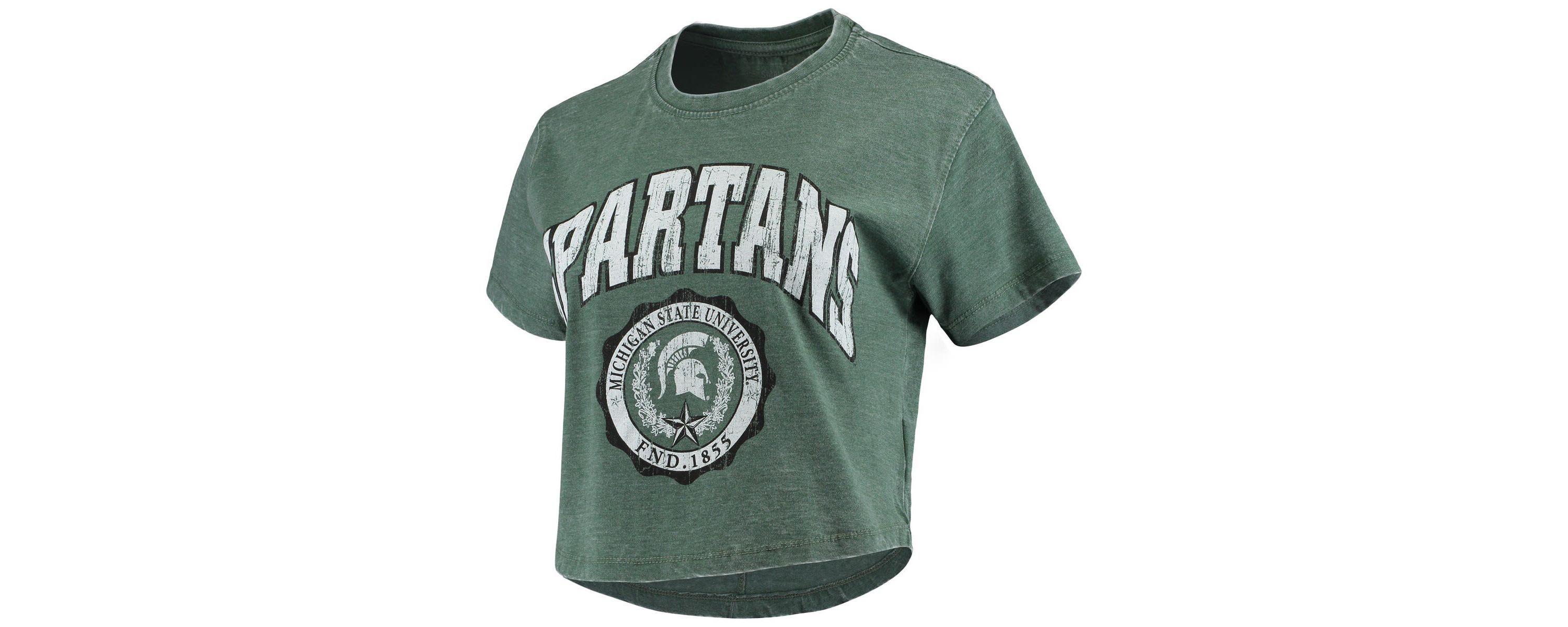 NCAA Michigan State Spartans Edith Vintage Burnout Crop T-Shirt