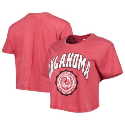 NCAA Oklahoma Sooners Edith Vintage Burnout Crop T-Shirt
