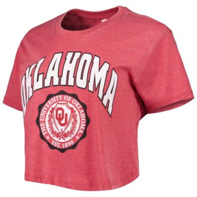 NCAA Oklahoma Sooners Edith Vintage Burnout Crop T-Shirt