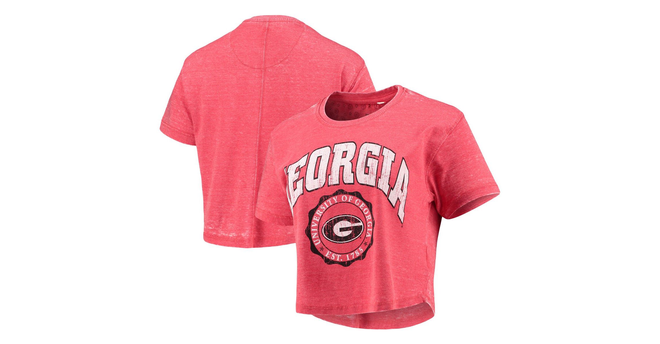 NCAA Georgia Bulldogs Edith Vintage Burnout Crop T-Shirt
