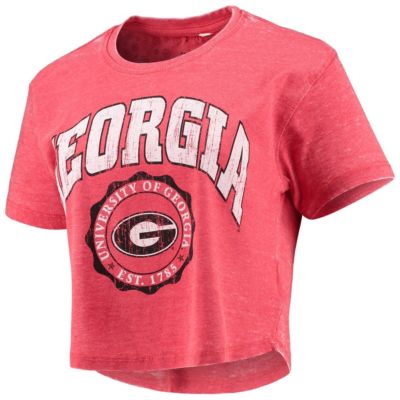 NCAA Georgia Bulldogs Edith Vintage Burnout Crop T-Shirt