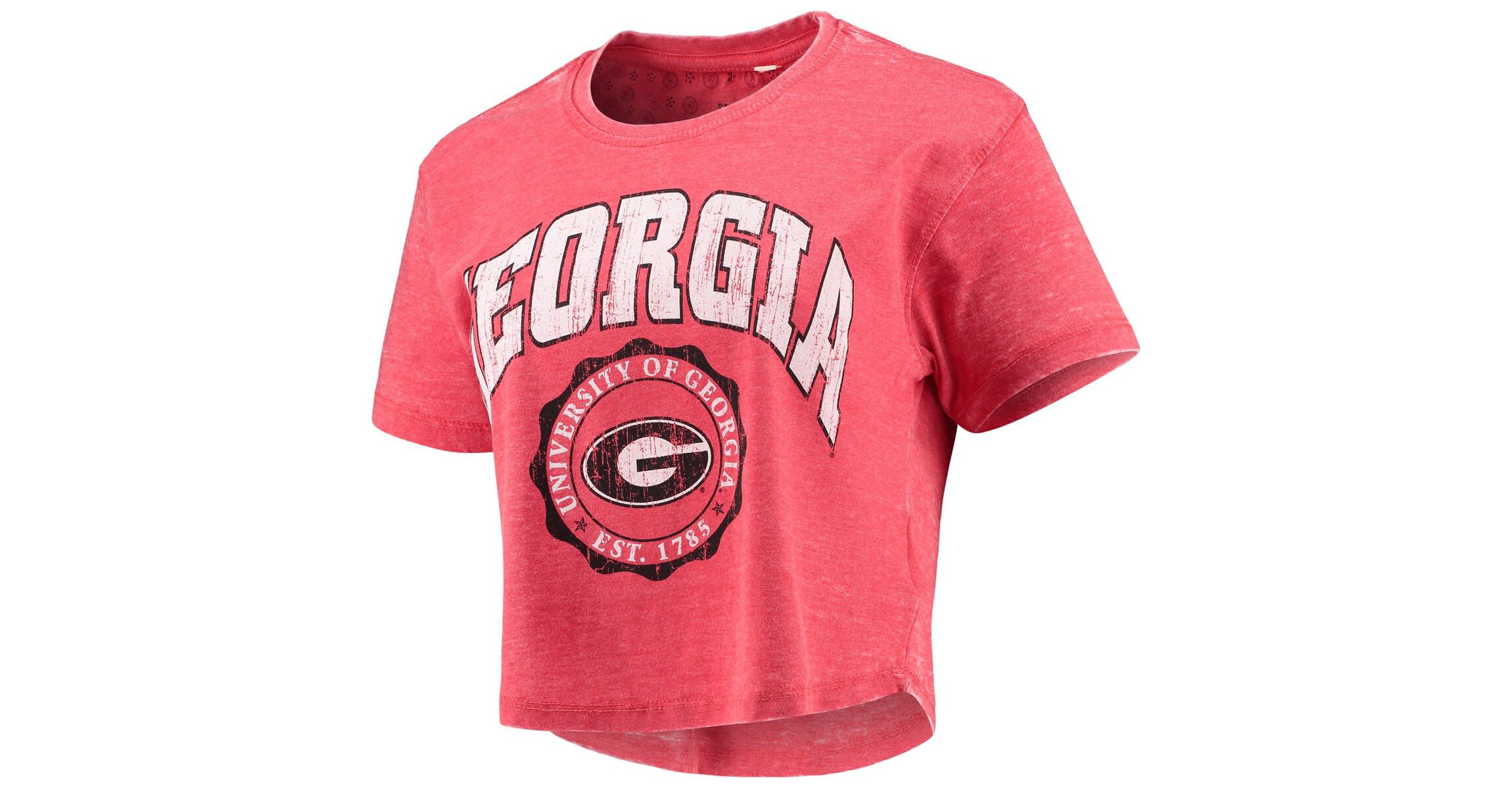 NCAA Georgia Bulldogs Edith Vintage Burnout Crop T-Shirt