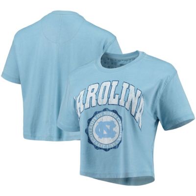 Pressbox NCAA Light North Carolina Tar Heels Edith Vintage Burnout Crop T-Shirt, Light Blue, XL