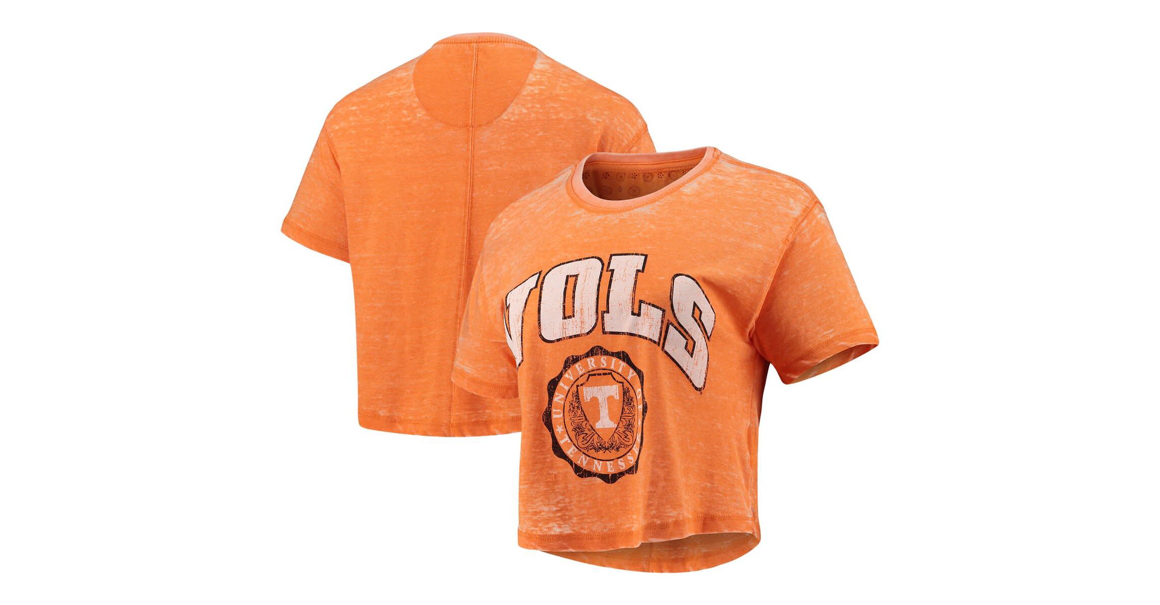 NCAA Tennessee Tennessee Volunteers Edith Vintage Burnout Crop T-Shirt
