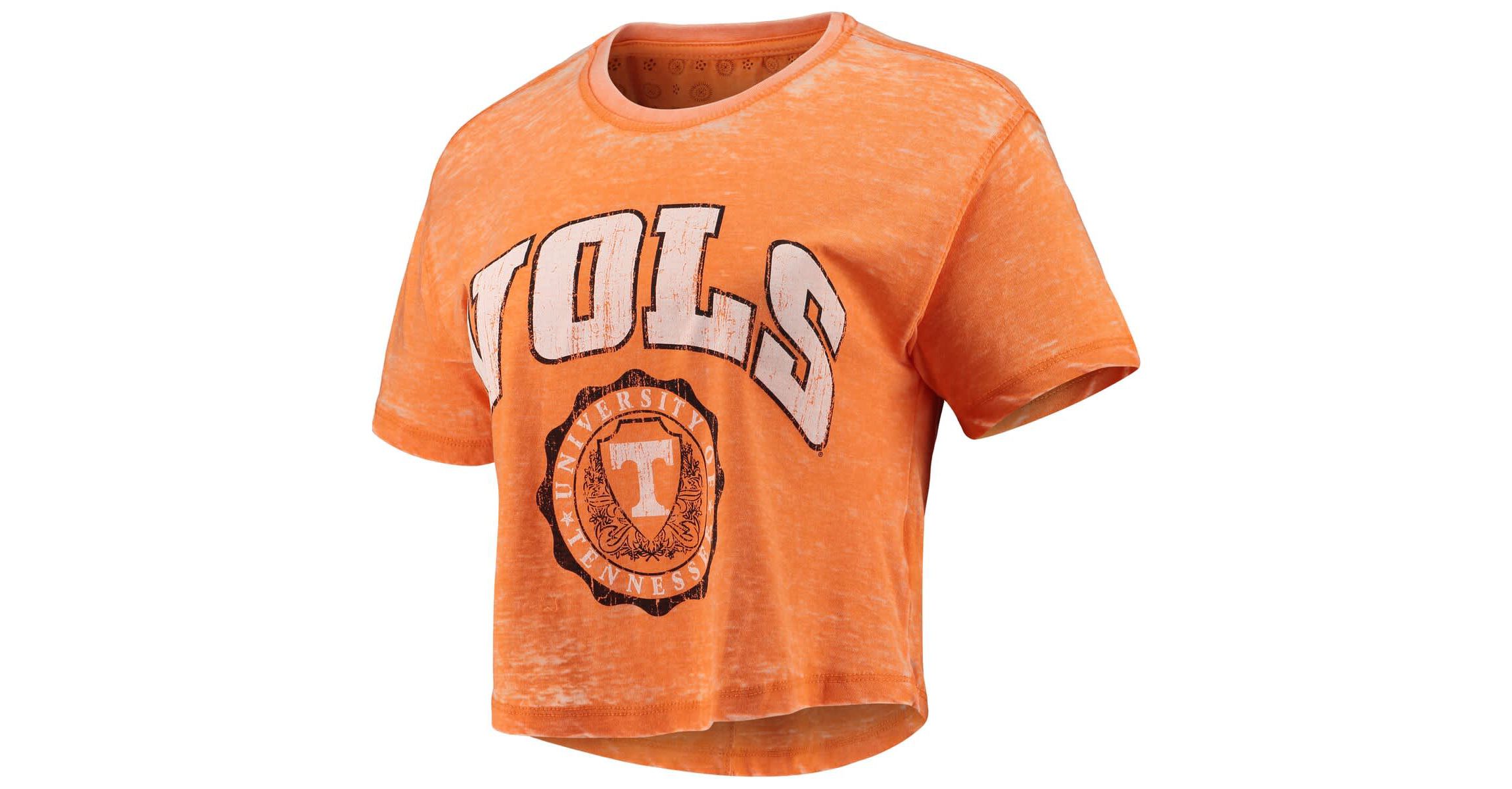 NCAA Tennessee Tennessee Volunteers Edith Vintage Burnout Crop T-Shirt
