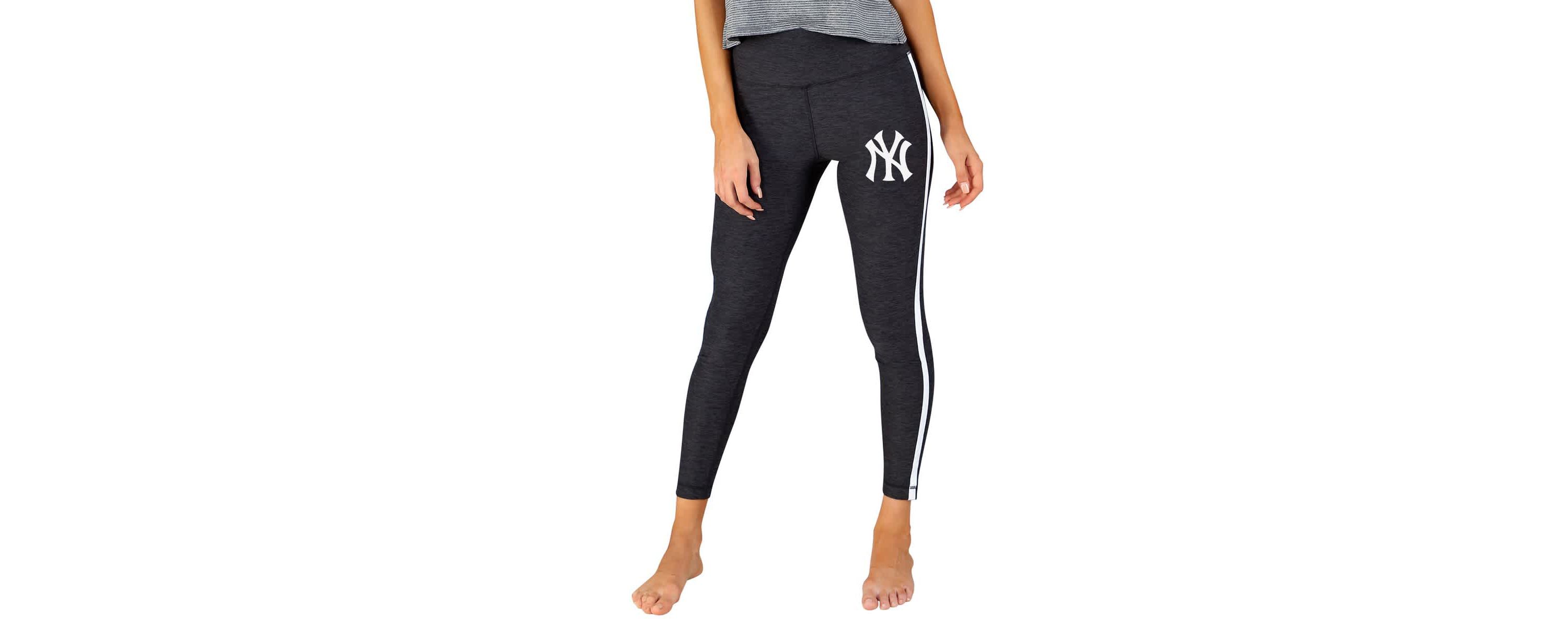 MLB Charcoal/White New York Yankees Centerline Knit Leggings