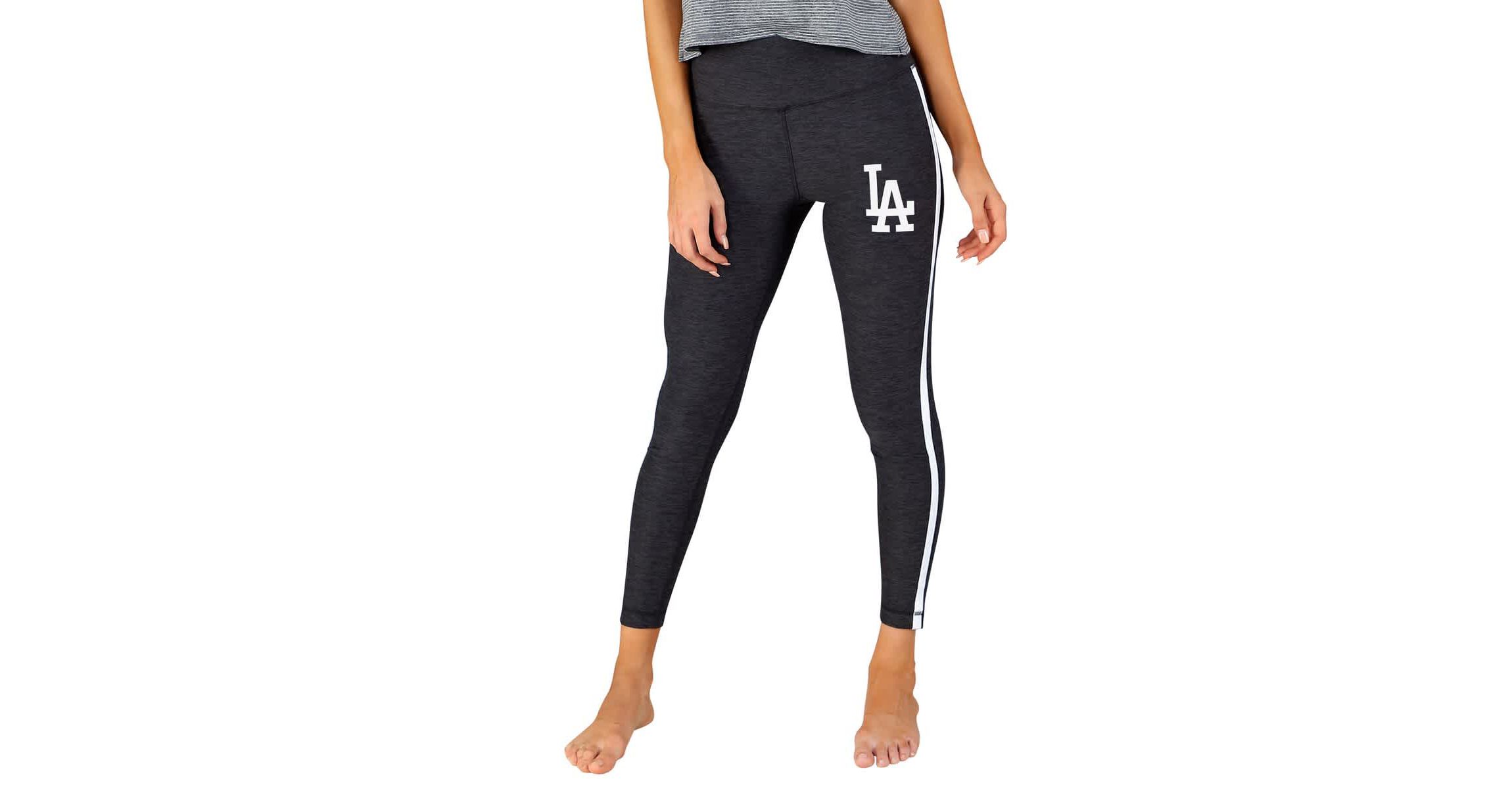MLB Charcoal/White Los Angeles Dodgers Centerline Knit Leggings