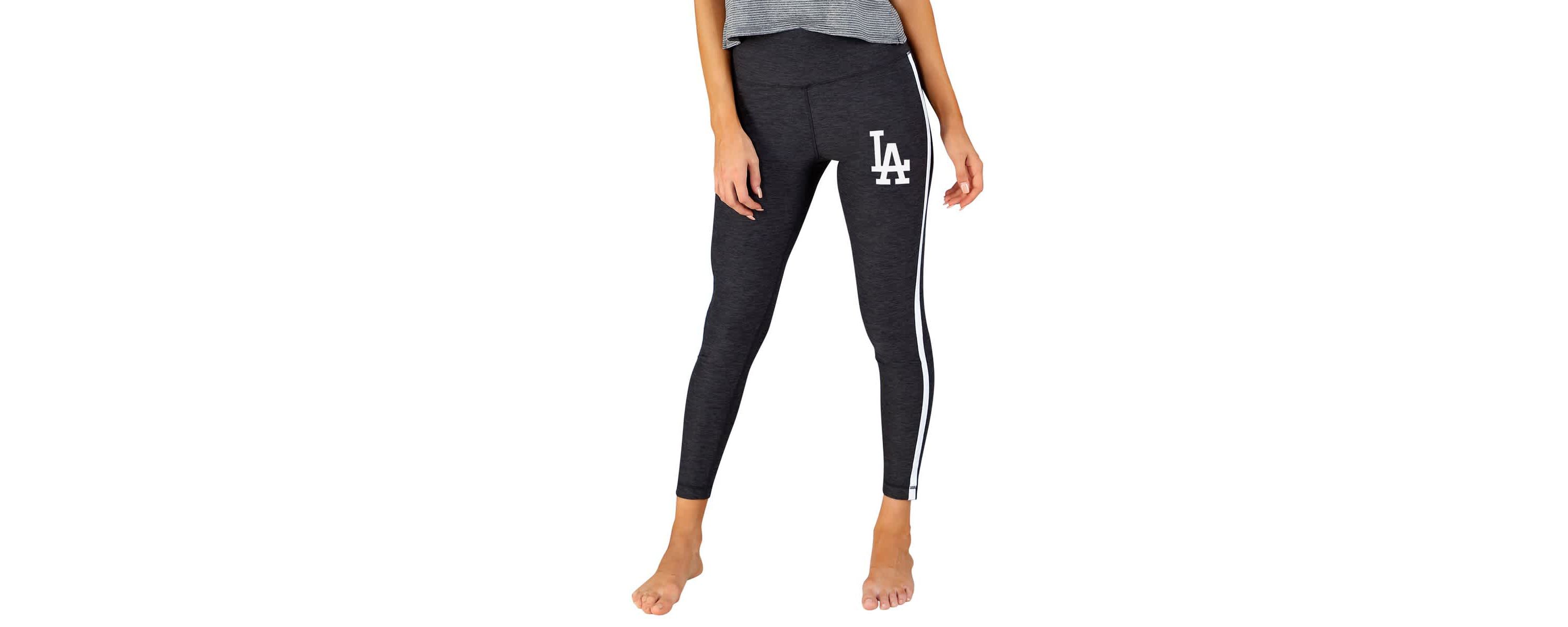 MLB Charcoal/White Los Angeles Dodgers Centerline Knit Leggings