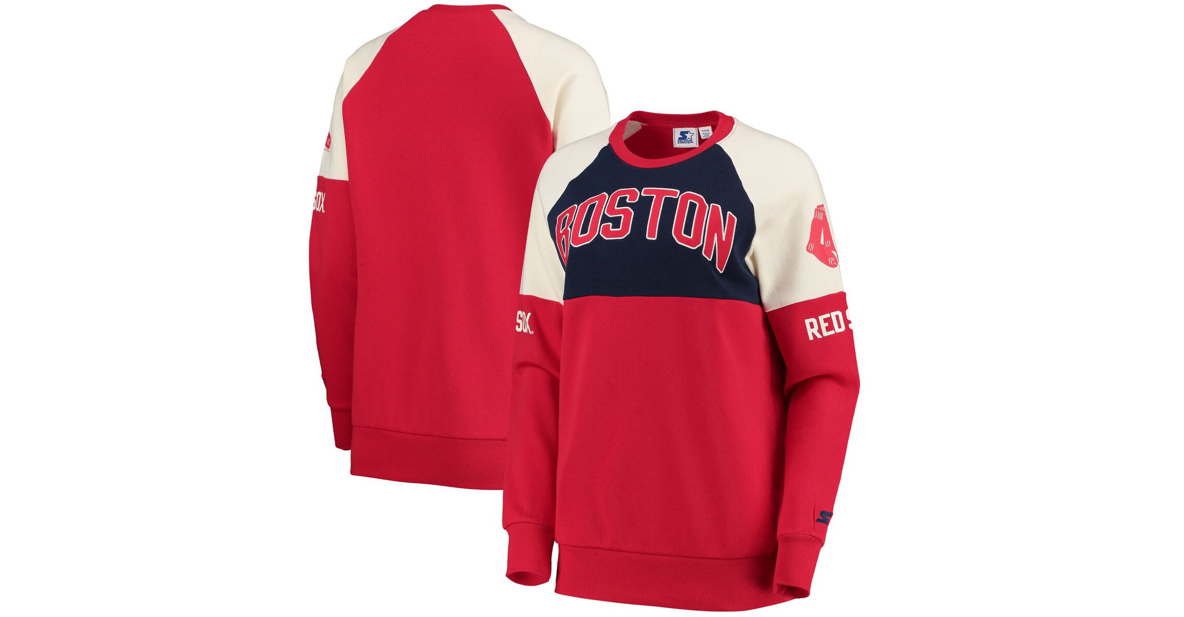 Boston Red Sox MLB Boston Sox Baseline Raglan Pullover Sweatshirt