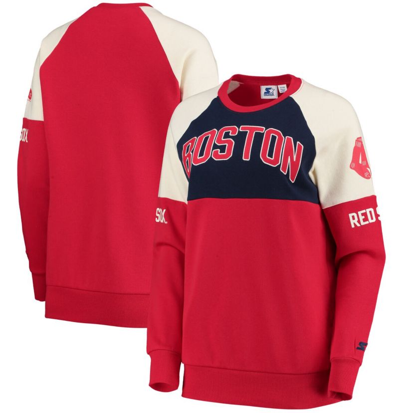 Boston Red Sox MLB Boston Sox Baseline Raglan Pullover Sweatshirt