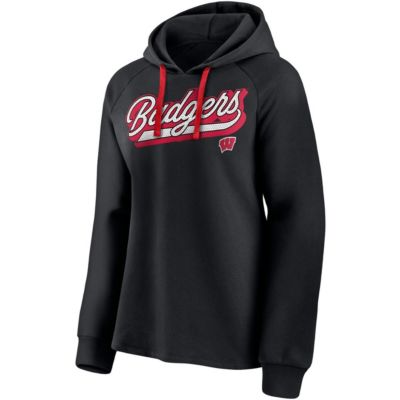 NCAA Fanatics Wisconsin Badgers Script Raglan Pullover Hoodie