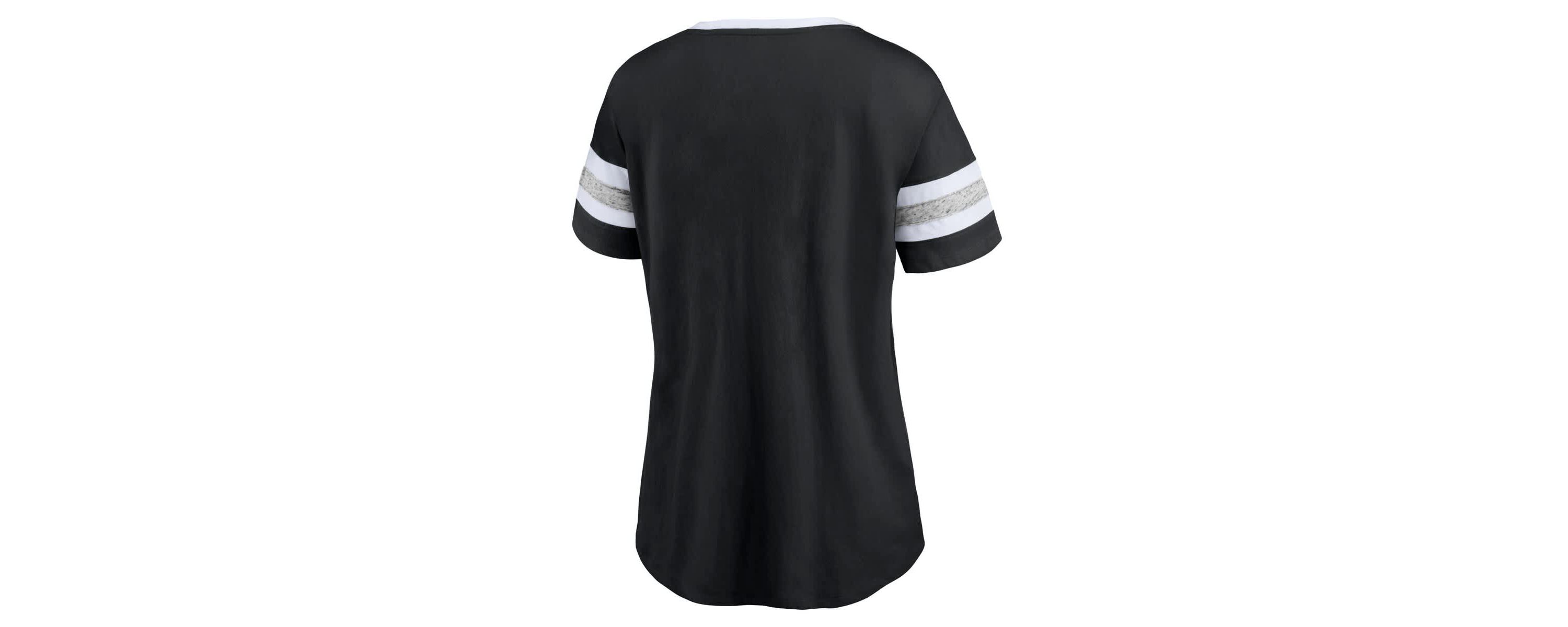 NBA Fanatics Brooklyn Nets Block Party Striped Sleeve T-Shirt