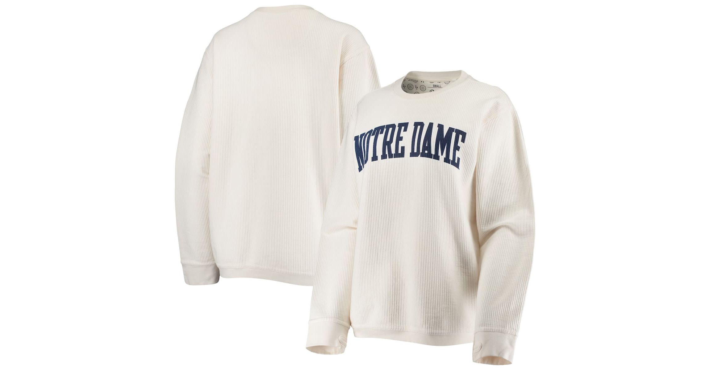 NCAA Notre Dame Fighting Irish Comfy Cord Vintage Wash Basic Arch Pullover Sweatshirt
