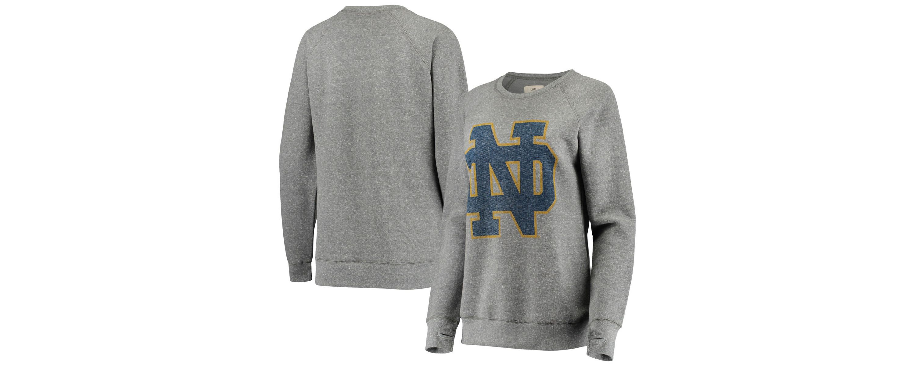 NCAA ed Notre Dame Fighting Irish Big Logo Knobi Fleece Crew Sweatshirt