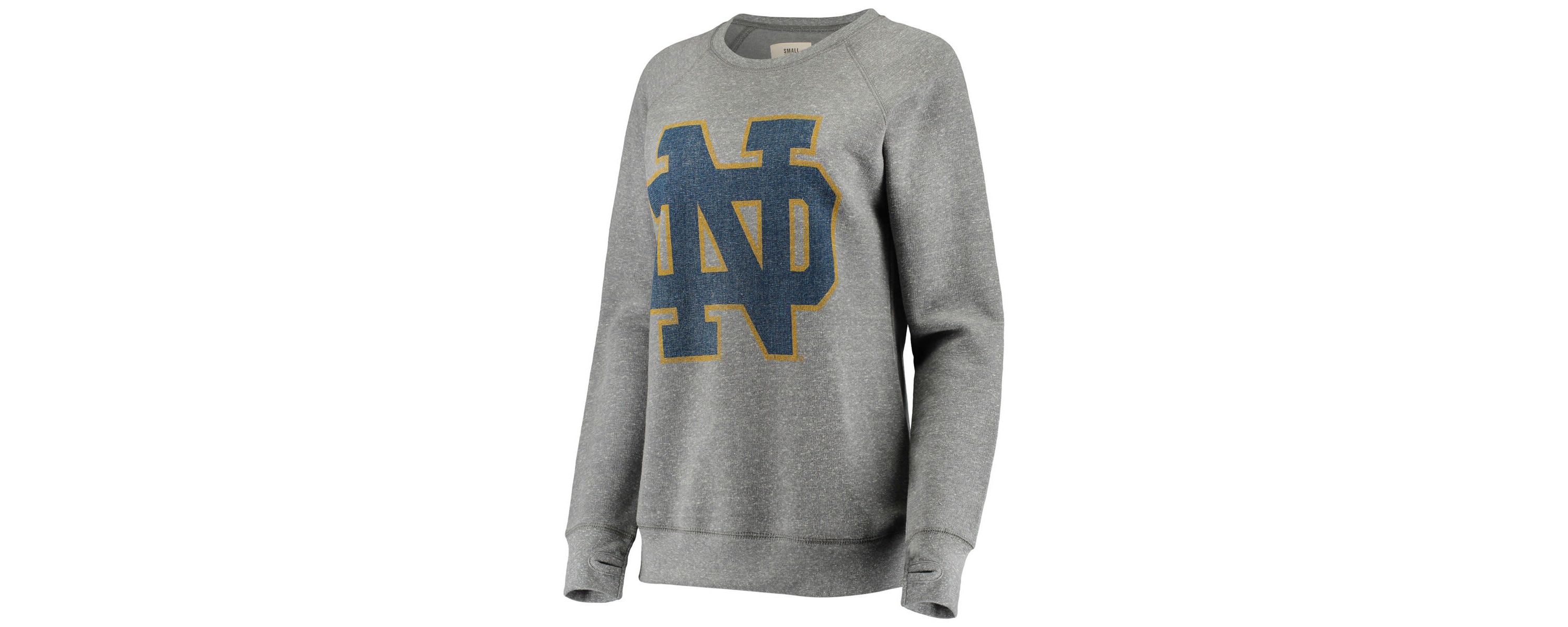 NCAA ed Notre Dame Fighting Irish Big Logo Knobi Fleece Crew Sweatshirt