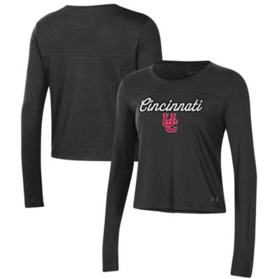 NCAA Under Armour Cincinnati Bearcats Vault Cropped Long Sleeve T-Shirt