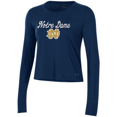 NCAA Under Armour Notre Dame Fighting Irish Vault Cropped Long Sleeve T-Shirt