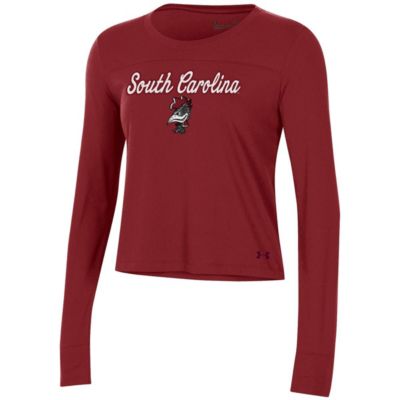 NCAA Under Armour South Carolina Gamecocks Vault Cropped Long Sleeve T-Shirt