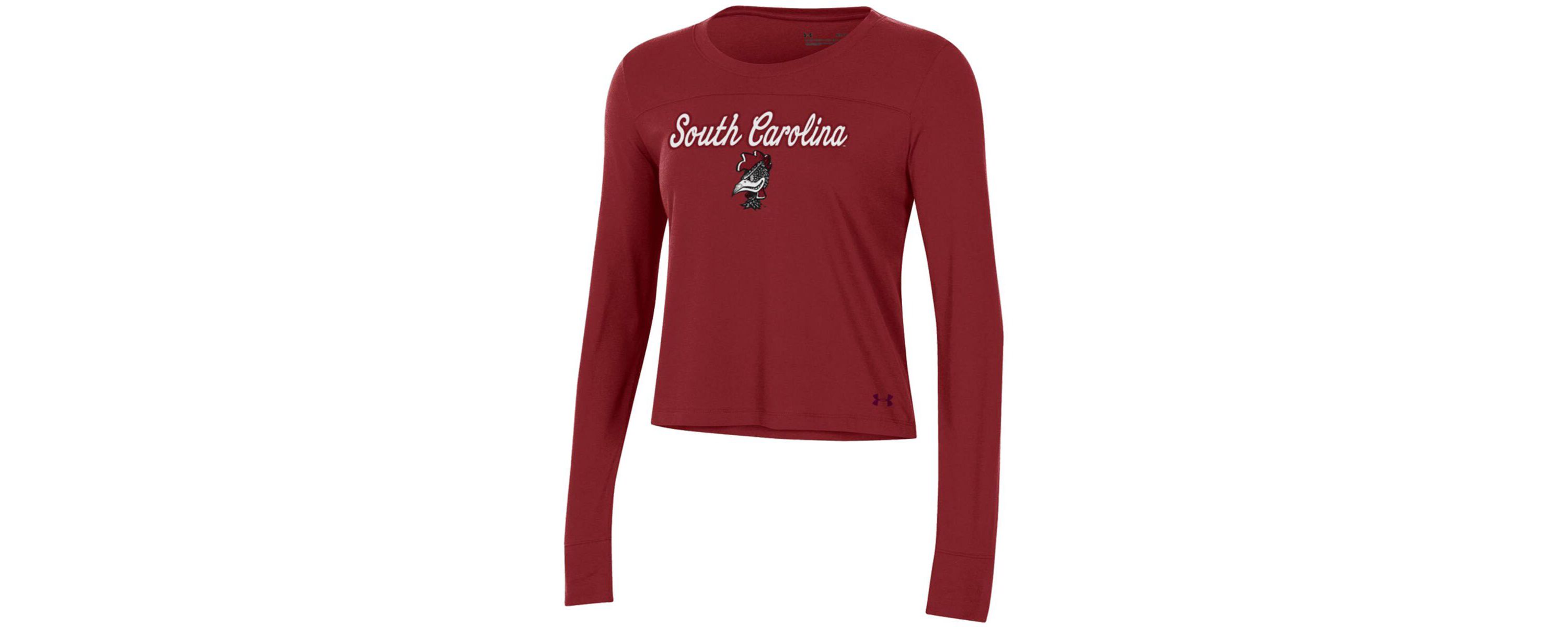 NCAA Under Armour South Carolina Gamecocks Vault Cropped Long Sleeve T-Shirt