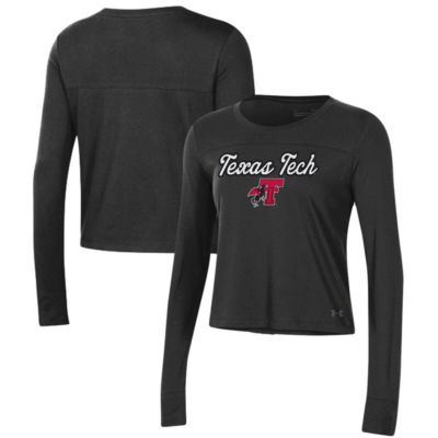 Texas Tech Red Raiders NCAA Under Armour Vault Cropped Long Sleeve T-Shirt