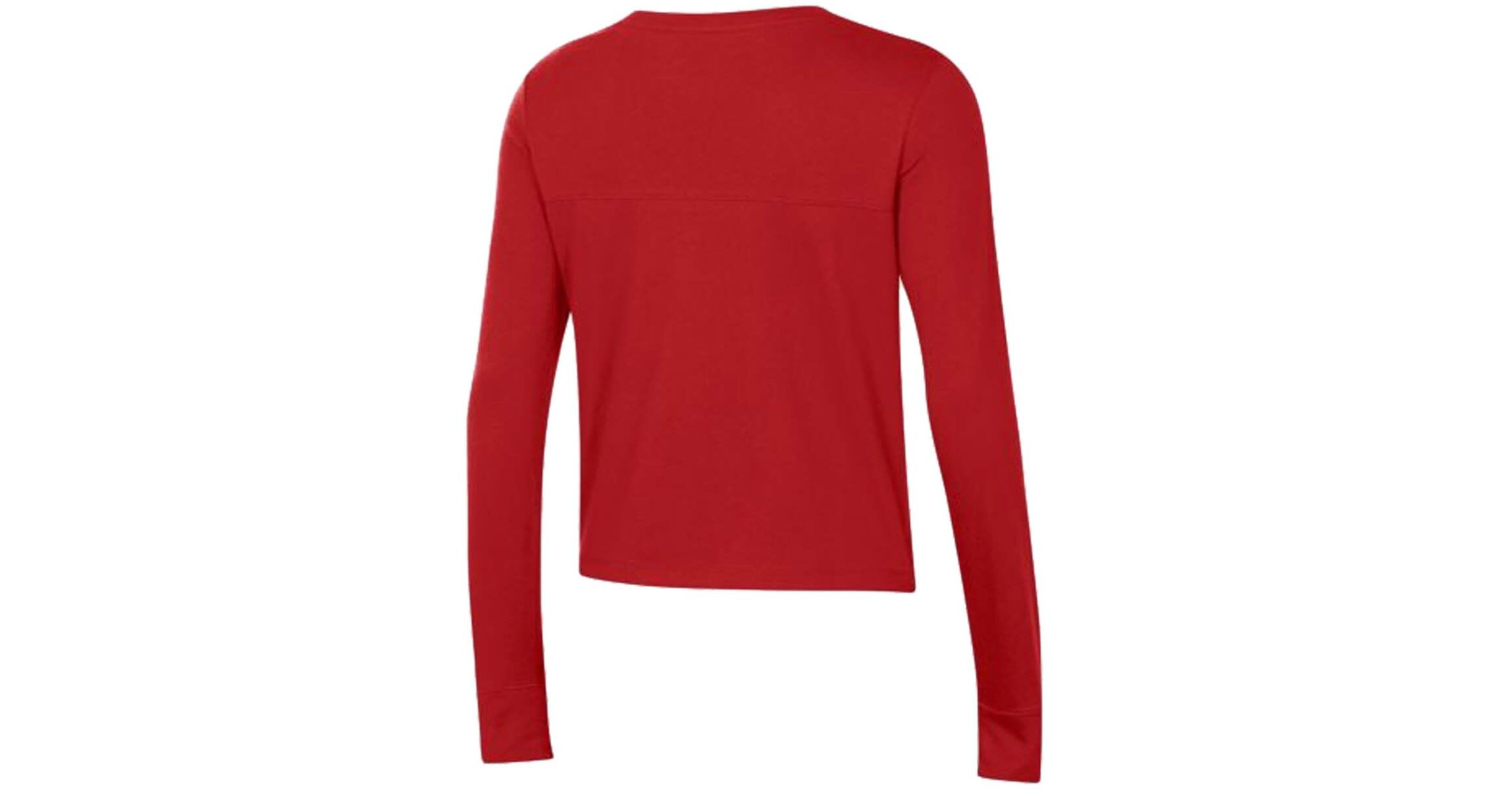NCAA Under Armour Wisconsin Badgers Vault Cropped Long Sleeve T-Shirt