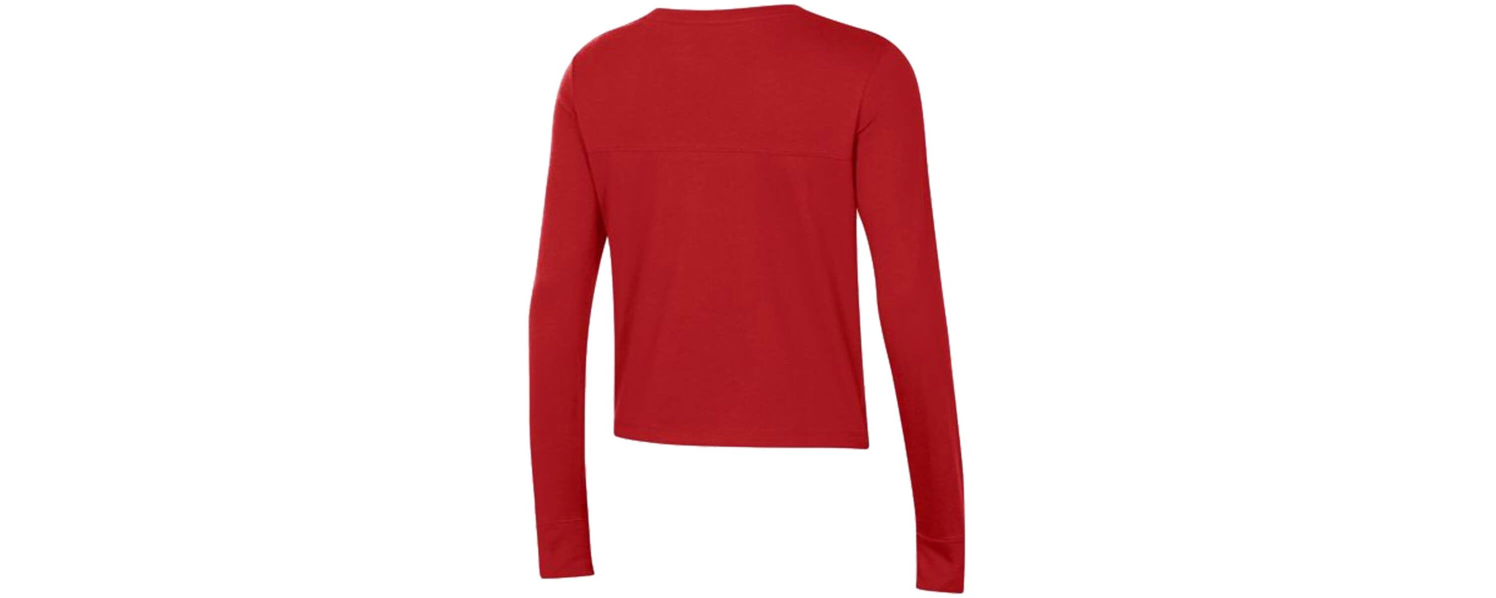 NCAA Under Armour Wisconsin Badgers Vault Cropped Long Sleeve T-Shirt