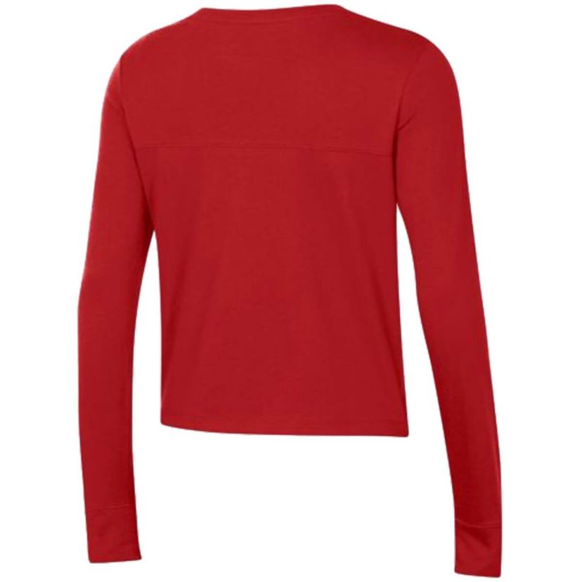NCAA Under Armour Wisconsin Badgers Vault Cropped Long Sleeve T-Shirt