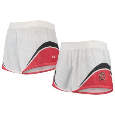 NCAA Under Armour White/Red Maryland Terrapins Mesh Shorts