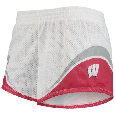 NCAA Under Armour White/Red Wisconsin Badgers Mesh Shorts