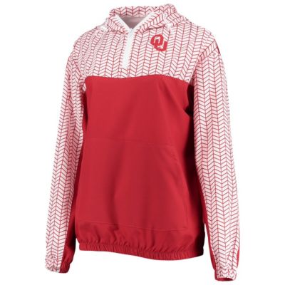 NCAA Oklahoma Sooners Chevron Swishy Quarter-Zip Hoodie Jacket