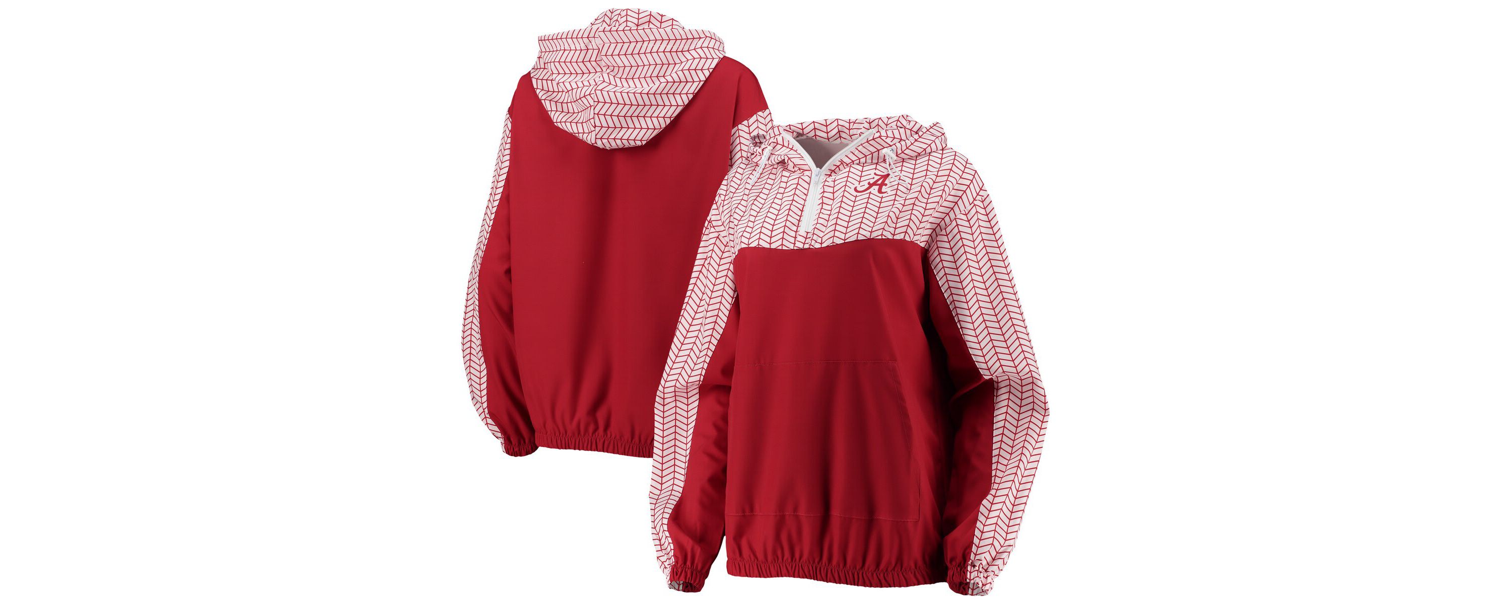 Alabama Crimson Tide NCAA Alabama Tide Chevron Swishy Quarter-Zip Hoodie Jacket