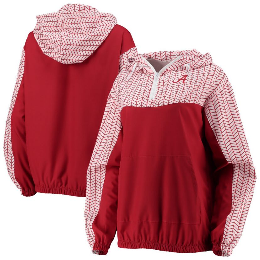 Alabama Crimson Tide NCAA Alabama Tide Chevron Swishy Quarter-Zip Hoodie Jacket