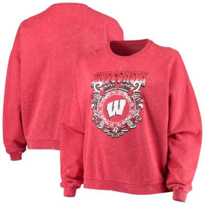 NCAA Wisconsin Badgers Garment Wash Oversized Vintage Pullover Sweatshirt