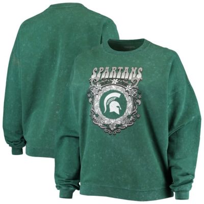 NCAA Michigan State Spartans Garment Wash Oversized Vintage Pullover Sweatshirt