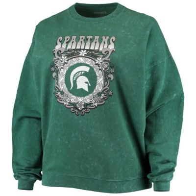 NCAA Michigan State Spartans Garment Wash Oversized Vintage Pullover Sweatshirt