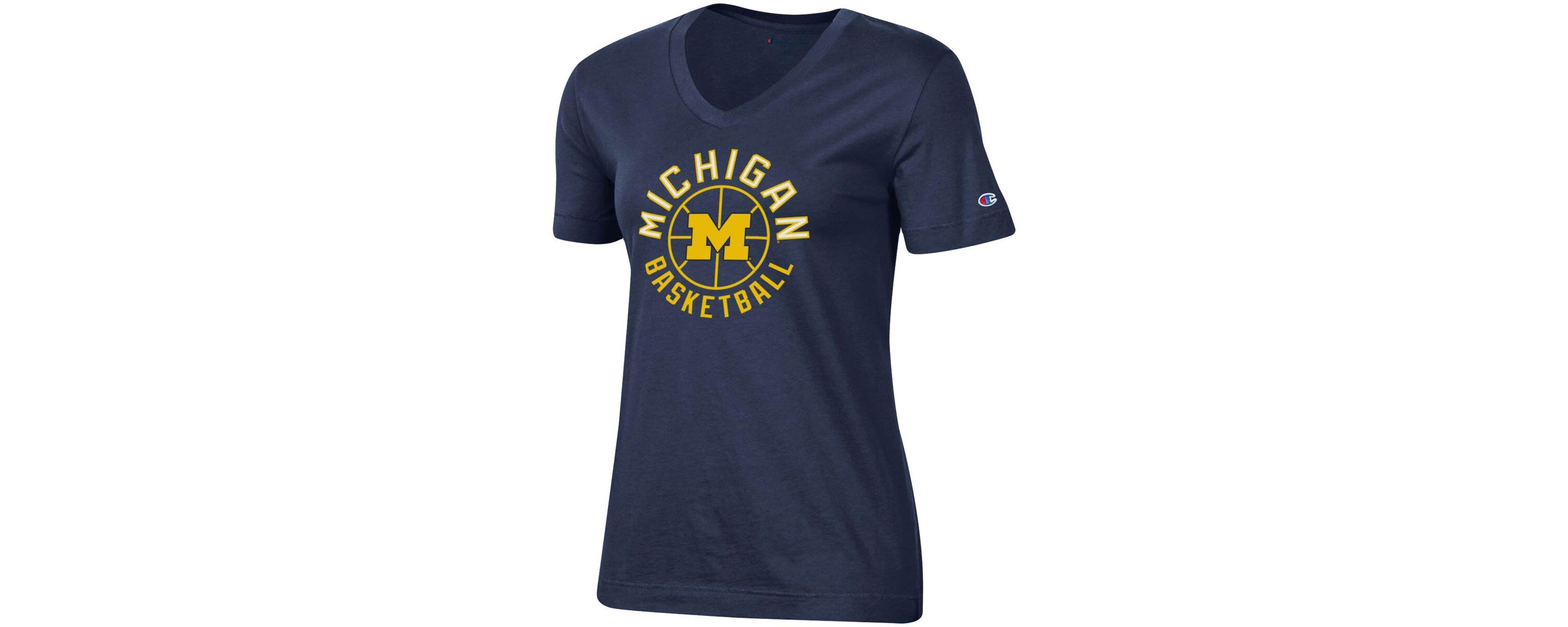 NCAA Michigan Wolverines Basketball V-Neck T-Shirt