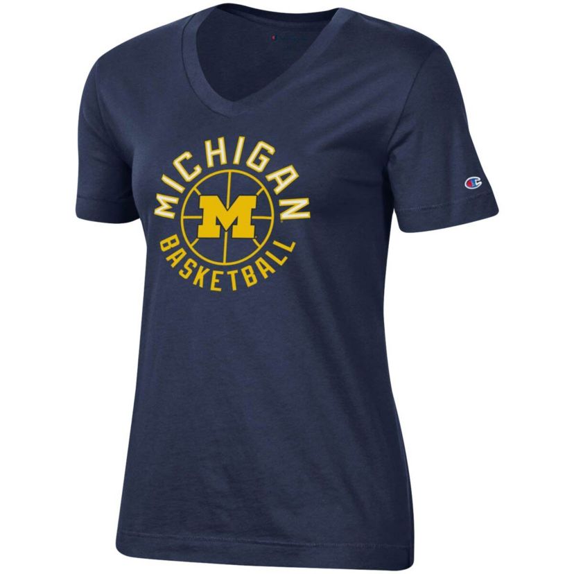 NCAA Michigan Wolverines Basketball V-Neck T-Shirt