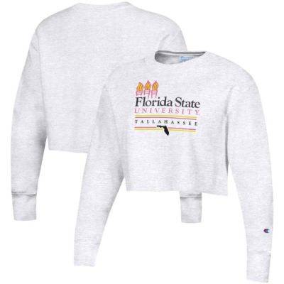 NCAA ed Florida State Seminoles Beach Club Reverse Weave Cropped Pullover Sweatshirt