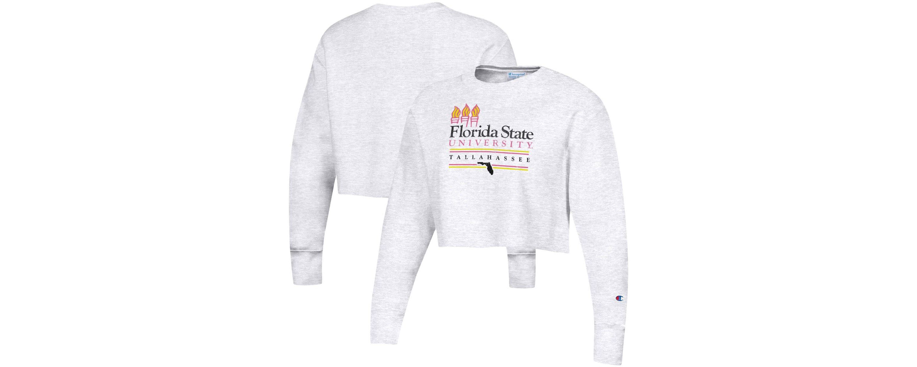 NCAA ed Florida State Seminoles Beach Club Reverse Weave Cropped Pullover Sweatshirt