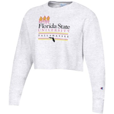 NCAA ed Florida State Seminoles Beach Club Reverse Weave Cropped Pullover Sweatshirt