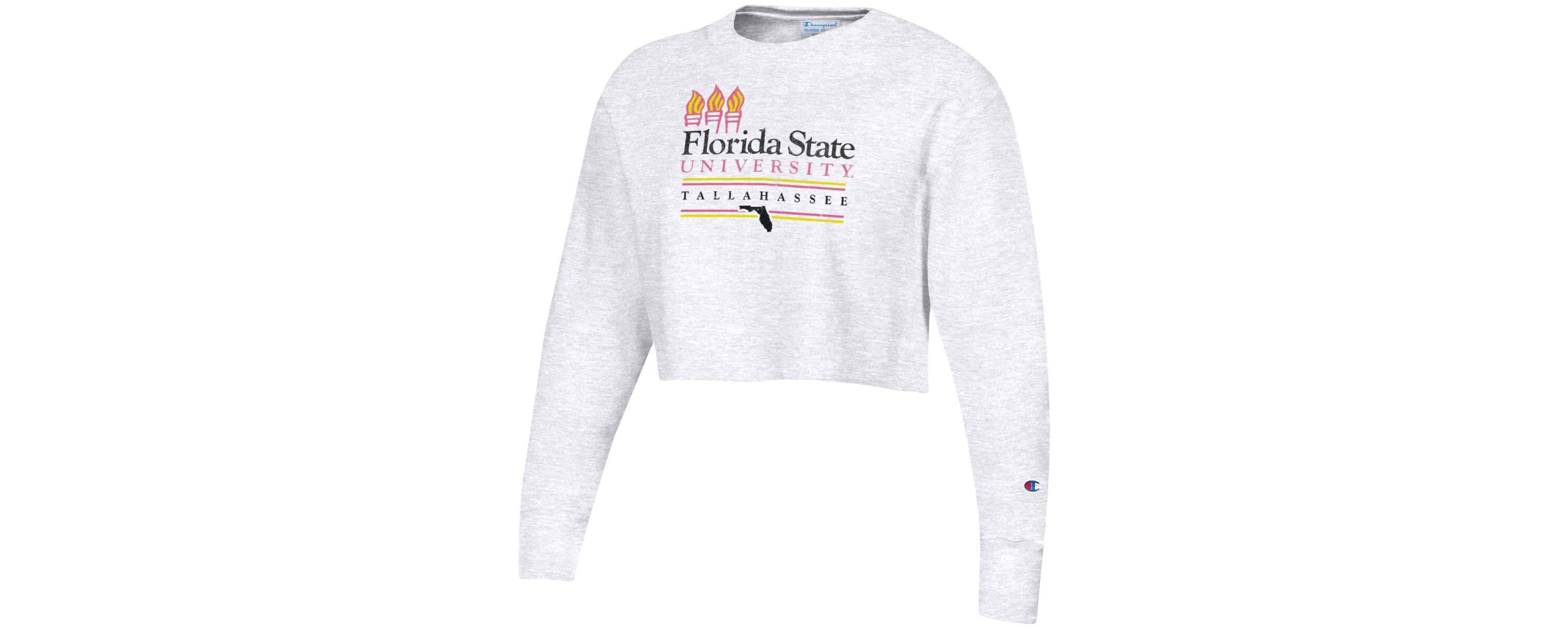NCAA ed Florida State Seminoles Beach Club Reverse Weave Cropped Pullover Sweatshirt