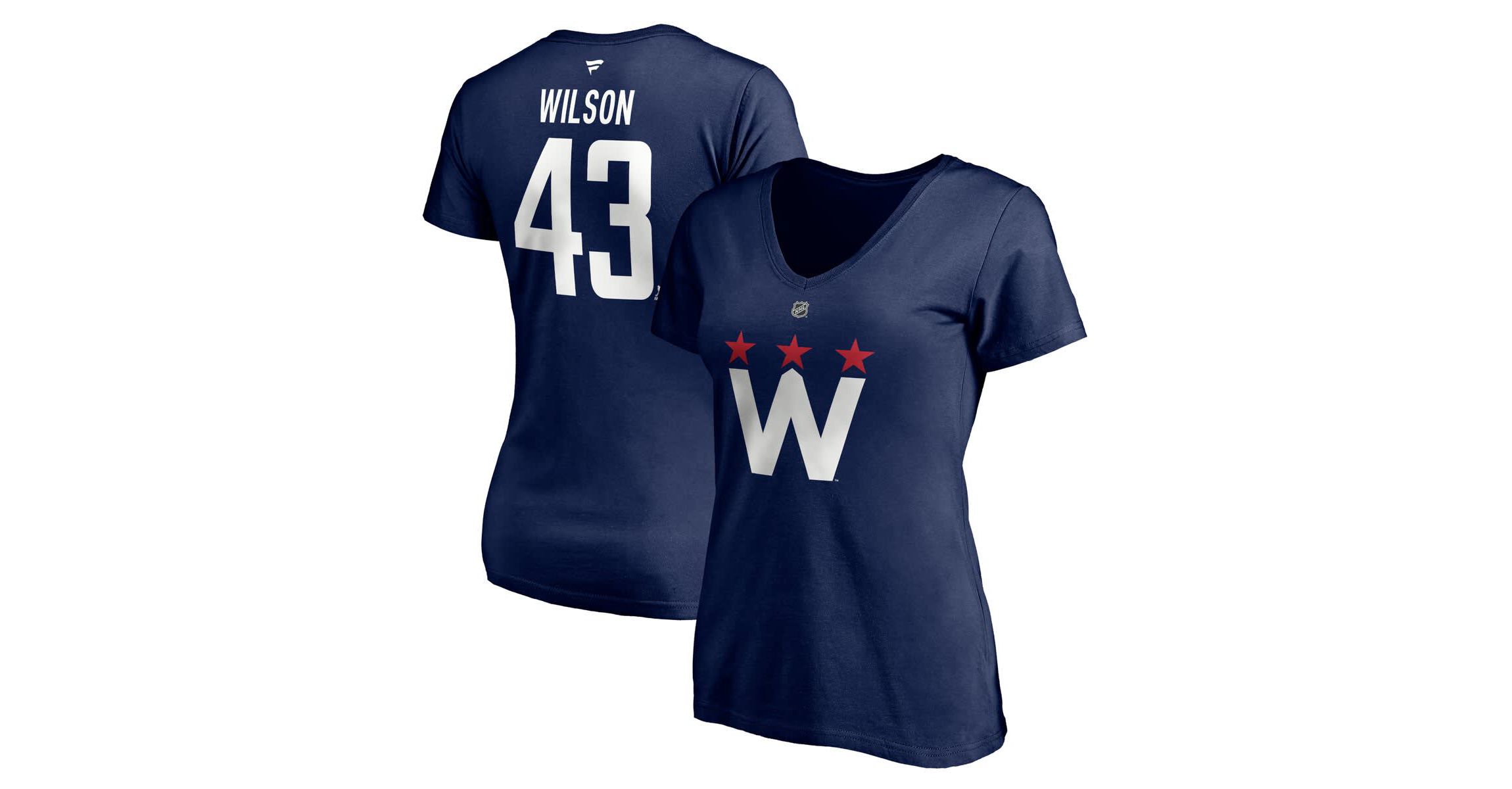 NHL Fanatics Tom Washington Capitals 2020/21 Alternate Authentic Stack Name & Number V-Neck T-Shirt